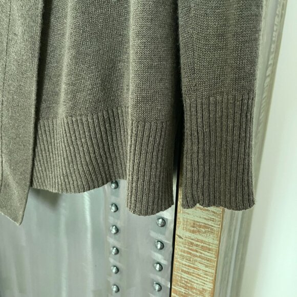 JIGSAW Vintage/Y2K Merino Wool Asymmetrical Draped Cardigan - Khaki Green - Picture 8 of 11